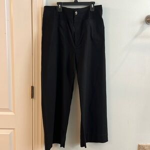 Maeve Anthropologie Colette Cropped Wide Leg Pants, Size 33, Black